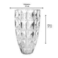 Vaso 27cm Por 15cm Aquamarine Em Cristal Ecológico